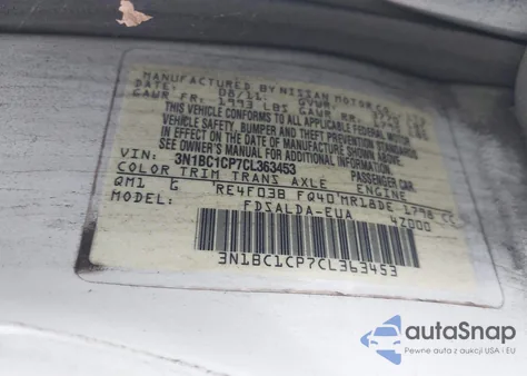 2012 Nissan Versa 1.8 S from USA, damaged, VIN 3N1BC1CP7CL363453